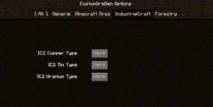 Custom Ore Generation Revival Mod (CustomOreGen) - настройка генерации руды