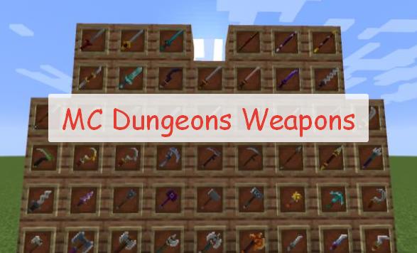 MC Dungeons Weapons оружие из Minecraft Dungeons (РПГ)