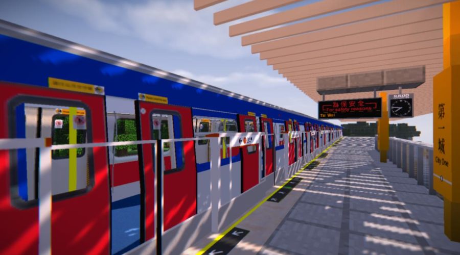 Minecraft Transit Railway поезда и станции