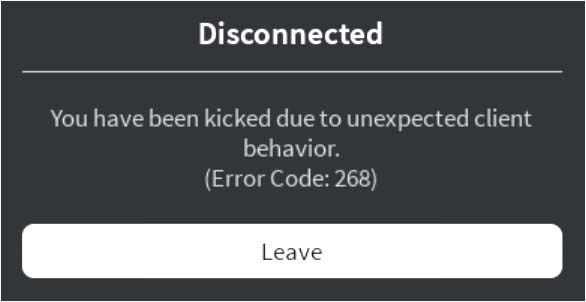 Ошибка 268 в Роблокс