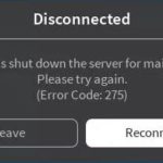 Ошибка 275 в Роблокс что значит