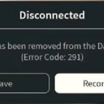 Ошибка 291 в Роблокс что значит